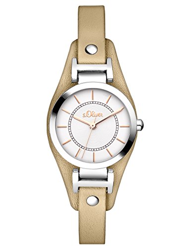 s.Oliver Reloj Analógico para Mujer de Cuarzo con Correa en Cuero SO-3277-LQ