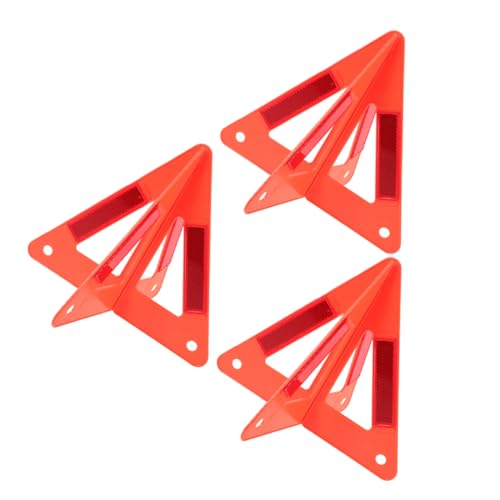 SOESFOUFU 3pcs Reflective Roadside Warning Triangle for Safety Emergency Triangle Kit Foldable Design for Vehicles