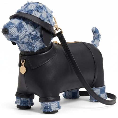 Image of Women PU Leather Unique Novelty Dog Shaped Crossbody Shoulder Bag Handbag Purse