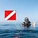 2 Pcs Scuba Diving Flag Dive Flag for Boat 20 x 24 Inch Diver Down Boat Flag Outdoor with Collapsible Removable Stiffening Pole, Scuba Diver Flag for Snorkeling Float Swim Buoy Spearfishing Freediving