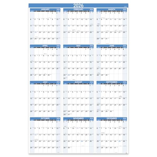 2026 Wall Calendar - Yearly Wall Calendar 2026, Jan 2026 - Dec 2026, 2026 Yearly Wall Calendars with Thick Paper, Vertical, Gift Pocket, 34.8