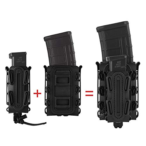 Krydex Mag Pouch 5.56Mm 7.62Mm Magazine Pouch + 9Mm .45 Pistol Mag Pouch Combo (Black) #TOP1