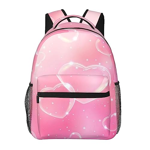Sac à dos en toile BAFAFA noir motif cœur rose pour protéger votre ordinateur portable