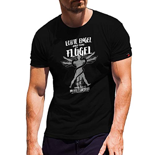 T-shirt de sauvetage en coton noir vêtement imprimé allemand taille XL