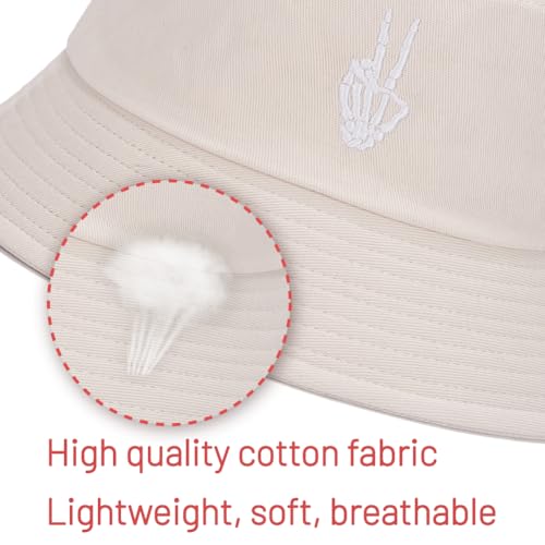 Image of Cotton Bucket Hat for Women Men Summer Travel Sun Beach Bucket Cap, Unisex Outdoor Fisherman Hat