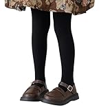 [QINTIAN] キッズタイツ 女の子 レギンス 子供 タイツ ガールズ パンスト キッズおしゃれタイツ 可愛い オシャレ ストライプ エレガント 美脚 秋冬 冬物 保温 防寒 通学 (対象年齢2～15歳 6色選べる) (JP, アルファベット, 3XL, ブラック)