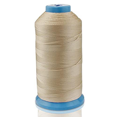 Wheatefull Filo da cucire in nylon resistente, per esterni, sedili in pelle, borse, scarpe, tela, tappezzeria e macchina da cucire, cuciture a mano Beige