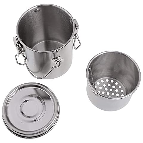 Painting Brush Washing Bucket, Wash Pen Barrel, Stainless Steel Paint Brushes Washer, Oil Painting Pen Bucket with Handle, Lid & Filter Screen for Oil Painting and Watercolour Cover