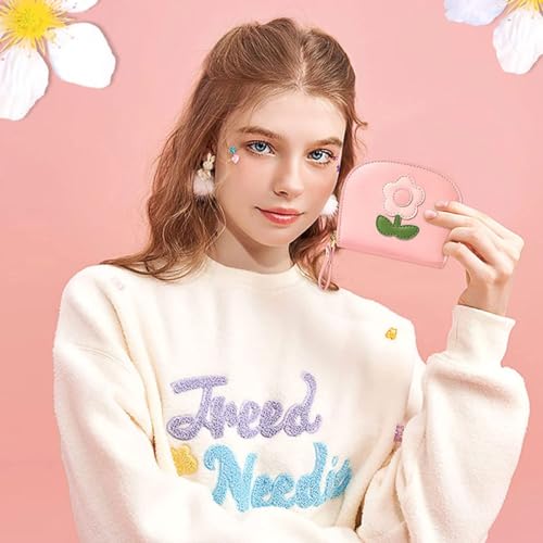 Small Leather Zipper Card Case for Women Compact Credit Card Holder Minimalist Wallet Leather for Easy Attachment for Cash4