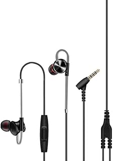 Gshield Fone de Ouvido Magnético Dual Shock P2 1,2M com Microfone Integrado Revestimento Emborrachado e Presilha Magnética, Preto