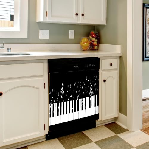 Funda magnética para lavavajillas de piano para cocinas con estilo 6