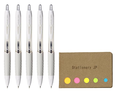 Signo 307 Retractable Gel Ink Pen, Ultra Micro Point 0.38Mm, Black Ink, 5-Pack, Sticky Notes Value Set #TOP24