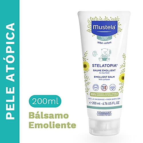 Mustela Stelatopia Bálsamo Emoliente 200ml - Hidratante Infantil sem fragrância para Peles Atópicas