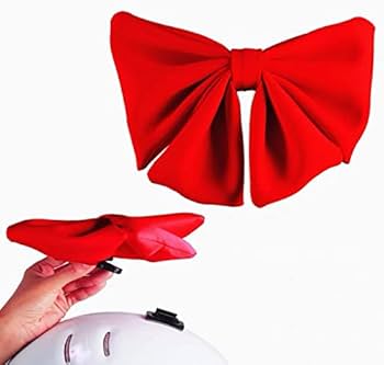 Amazon | ヘルメット用 リボン【赤 レッド】取り外し簡単 ばくおん