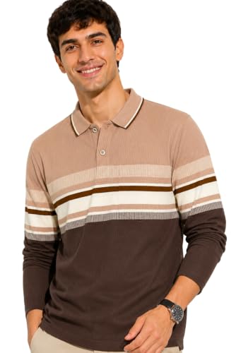 Image of SANE ORIGINALS Full Sleeves Textured Polo Tshirt for Men with Pocket || Long Sleeves Collar and Pocket T-Shirt for Men