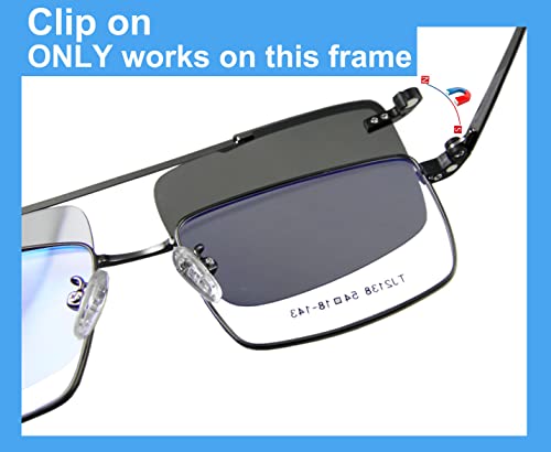 Circleperson Men Magnetic glasses Light weight Metal Mirror Polarized clip on sunglasses2