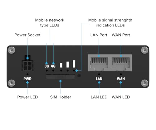 Image of Teltonika RUT361 Industrial 4G LTE Router - Compact & Rugged Cellular Wireless Router with Ethernet, WiFi, VPN, RMS Support, Remote Monitoring, and IoT connectivity (RUT361200800)
