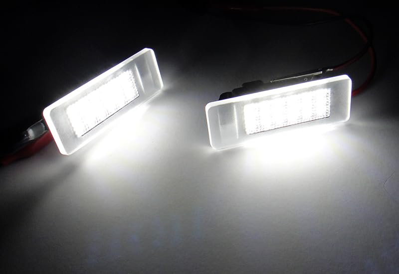 Lot De 2 Éclairages LED Plaque Immatriculation Pour Renault, Nissan, Opel | Blanc 6000K, Canbus