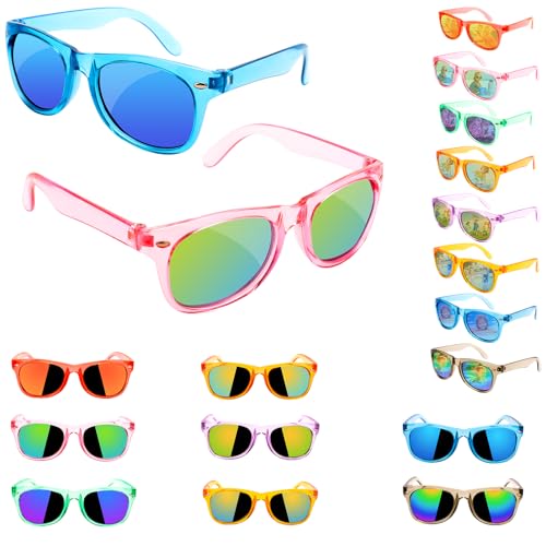 Resuar Party Favors Kids Sunglasses Bulk - Boys Girls Birthday Goodie Bags for Children Age 3-8 UV 400 Protection Neon Sunglasses Great Gifts Goody Bag Stuffers for Kids Party (8 Pack)