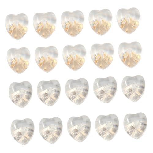 Healeved 20Pcs Mixed Color Fashionable Earring Caps Earring Plugs Comfortable Heart Shaped Accessories