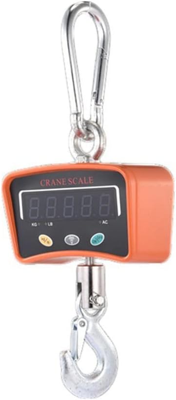 Industrial Crane Scale Digital 1000 kg/2000 lbs Heavy Duty Suspension Remote Control Portable Electronic Weighing 5 Digits LED Display(Grey,1000kg) (OneColor 1000kg)
