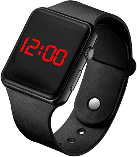 Lunsumio Unisex Metal Silicone Band Square Shape Buckle Clasp Casual wear Analogue Watch (H-S-1071_Black) (B0CKBTGGZC) Amazon Price History, Amazon Price Tracker