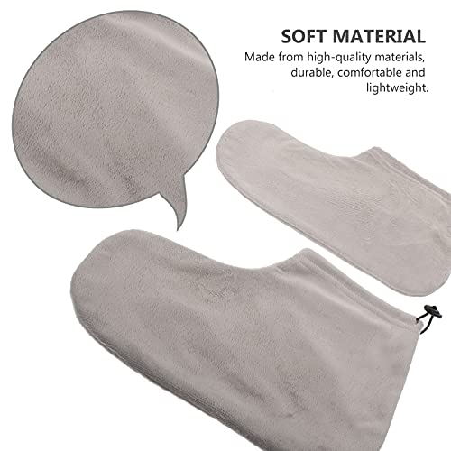 Beaupretty 3 Pairs Wamer Mitts Thermal Cloth Terry Beauty Wraps Hot Cotton Cover Booties Moisturizing Covers Tools Machine Kit For Bags Warming Work Foot Insulated Liners Hand Spa Bath Wax #TOP3