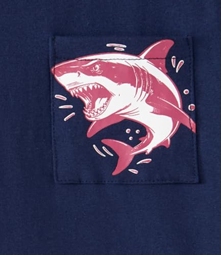 grehava Boys T-Shirts 6-7 Years Kids Pocket Graphic Tee Shirts for Summer Casual Vacation Fishing Birthday Party Camisa para niño Blue Shark — view 6