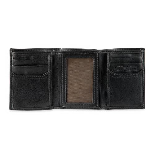 Levi'S 31LV1197 Men'S Trifold Wallet - Sleek And Slim Includes Id Window And Credit Card Holder,Black Embossed Logo thumb #3
