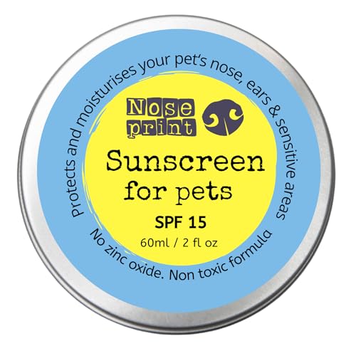Noseprint Pet Sunscreen Balm, 60ml, SPF 15, Moisturizing, Eco-Friendly Tin, Non-Toxic Formula for Dogs and Cats