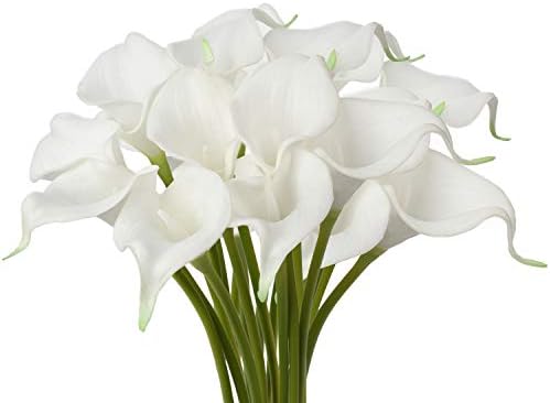 Briful 20PCS Artificial Calla Lilies Black Artificial Flowers Fake Lilies Flowers Bouquet, Real Touch Calla Lily Flowers for Wedding Flower Arrangement, Home Decor, Garden Party