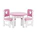 Emily Rose 14 Inch Doll Furniture | Lovely Pink and White Table and 2 Chair Dining Set with Beautiful Star Motif | Fits American Girl Wellie Wisher Dolls