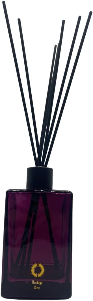 Cello Lux Reed Diffuser - Heritage Rose - Home Fragrance Diffuser And Air Freshener - Luxury Large Reed Diffuser Set - Modern Home Accessories And Home Decor