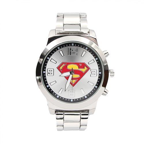 Accutime Superman Classic Logo Silver Analog Watch with Metal Band