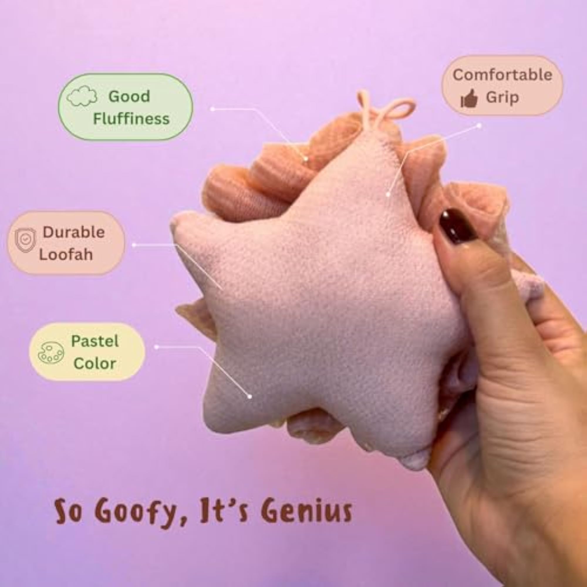 Bath Loofah Mesh Sponge Scrubber with Grip Handle