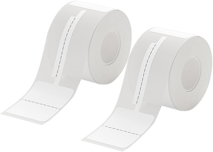 B1 Jewelry Label Tape Adapted Labels Sticker Standard Laminated Office Container Labeling Tape Replacement for Niimbot B21 B1 B3S Label Maker (2 Rolls, 02T White)