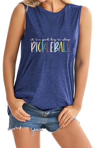 Women It’s a Good Day to Play Pickleball Tank Top Cute Pickleball Lover Vest Shirt Summer Casual Sport Sleeveless Top3