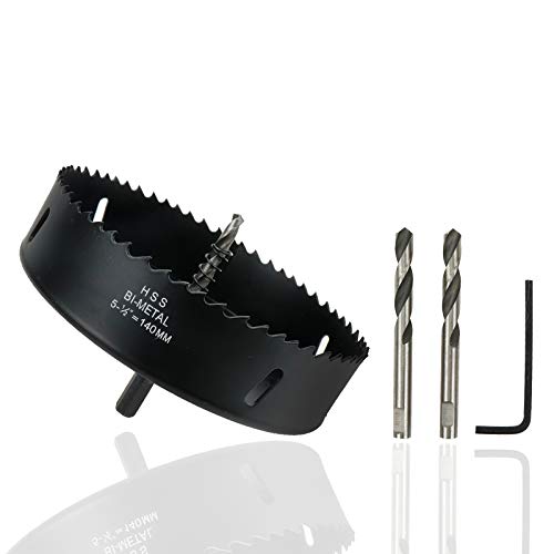 Image of Hole Saw 5 1 /2 inch /140mm Dia Hole Cutter Drill Bit for Drilling Holes in Wood, Plastic, Drywall, Thin Metal