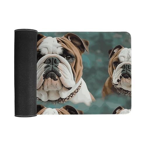 Mouse pad grande blanco con base antideslizante y borde cosido miniatura 3