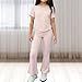 Kids Girls 2 Piece Casual Outfits Stripe Sleeveless Tops Elastic Waist Wide Leg Flare Pants Teen Summer Fashion Baggy(Pink, 12-18 Months)