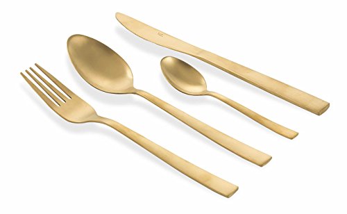 Servizio Set di Posate 24 Pezzi in Acciaio Inox Villa d’Este Oro Matt