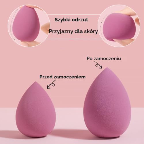 WENRENMK 4 Szt. Zestaw Gąbek do Makijażu, Blendery i Gąbeczki do Twarzy