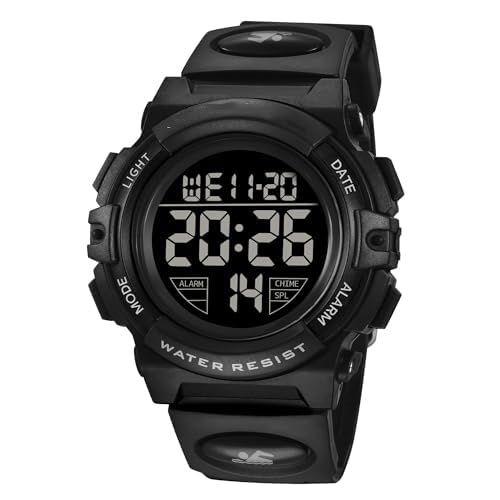 – Azonee Kids Watch, Boys Watch for 3-15 Year Old Boys, Digital Sport Outdoor Multifunctional Chronograph LED 50 M Waterproof Alarm Calendar Analog Watch for Children with Silicone Band, Kids Gift
