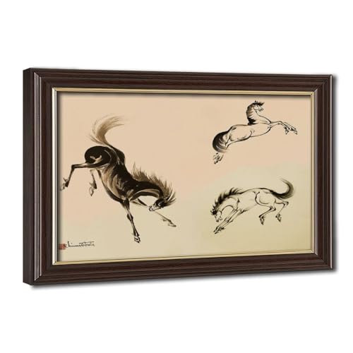 Impression sur toile Chiura Obata à l'encre japonaise avec cadre en bois de qualité