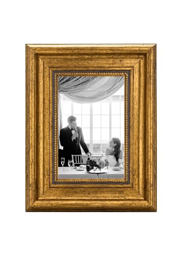 CABBEL Marco de fotos 10x15 cm oro – Marco vintage barroco con estilo antiguo para pósters, fotos y certificados – Con acrílico irrompible – Decorativo y elegante – Perfecto para salón