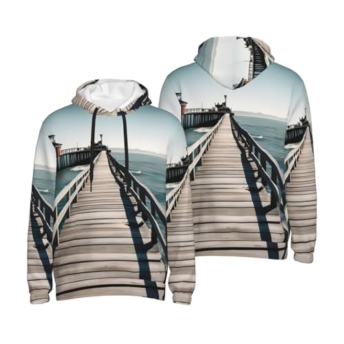 Sweat à capuche homme imprimé côtier idéal pour look décontracté