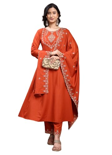 Kurta brodé en soie Anarkali haut de gamme Pratham Blue S