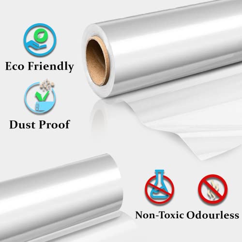 Huruc Clear Cellophane Wrap Roll 80cm x 30m Folded with 10 Pull Bows, 2 Ribbons & 10 Tags – Extra Wide Christmas Wrapping Cello for Hampers, Bouquets, Gifts & Holiday Packaging - Image 4