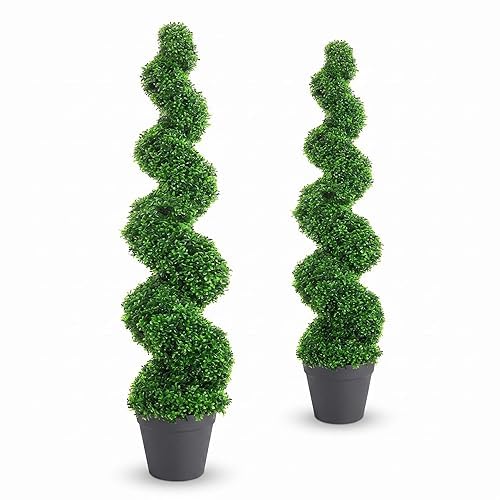 Artificial Boxwood Pruning Tree, 3 Feet Tall (2 Pieces), Premium