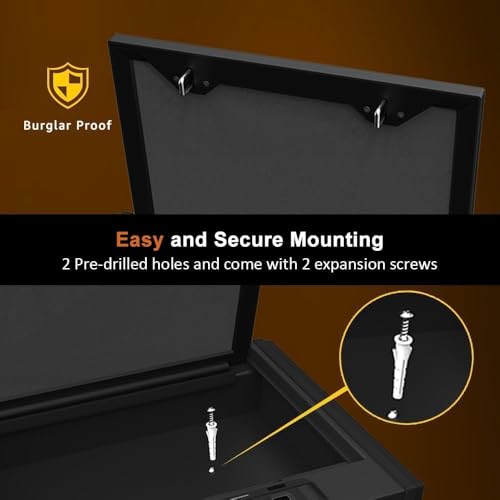 Gun Safe for Pistols, Biometric Handgun Safe box, Mounted Handgun Safe Quick Access Security Safe with Fingerprint Keypad Lock for Home nightstand thumbnail 3